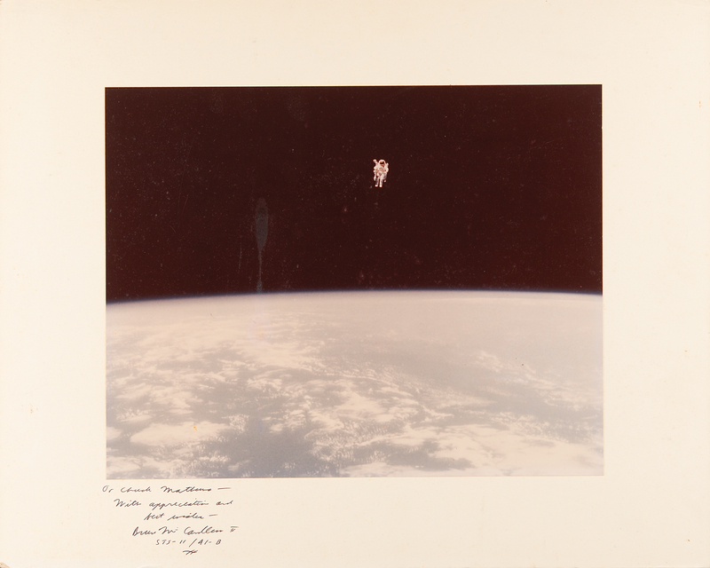 Lot 8541 Bruce McCandless Signed Oversized Photograph to the Program Manager of Project Gemini