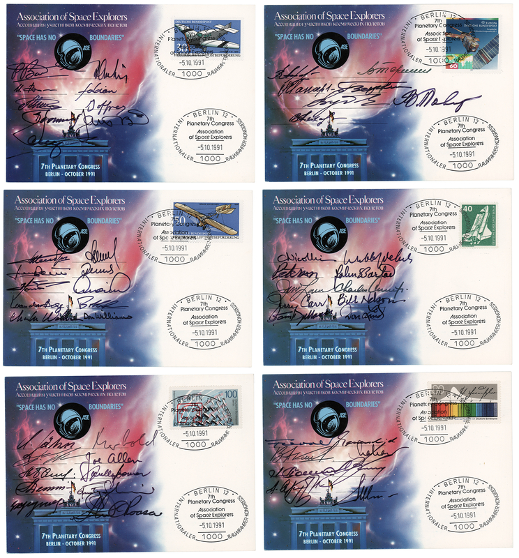 Lot 8440 Astronauts and Cosmonauts 7th Planetary Congress Cards with (55) Signatures