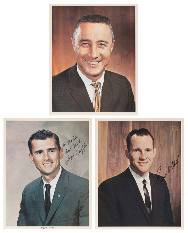 Lot 8122 Apollo 1 (3) Signed Photographs - Grissom,White, and Chaffee