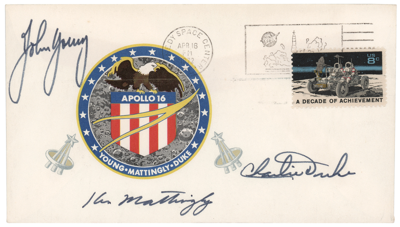 Lot 8371 Apollo 16 Crew-Signed Insurance Cover