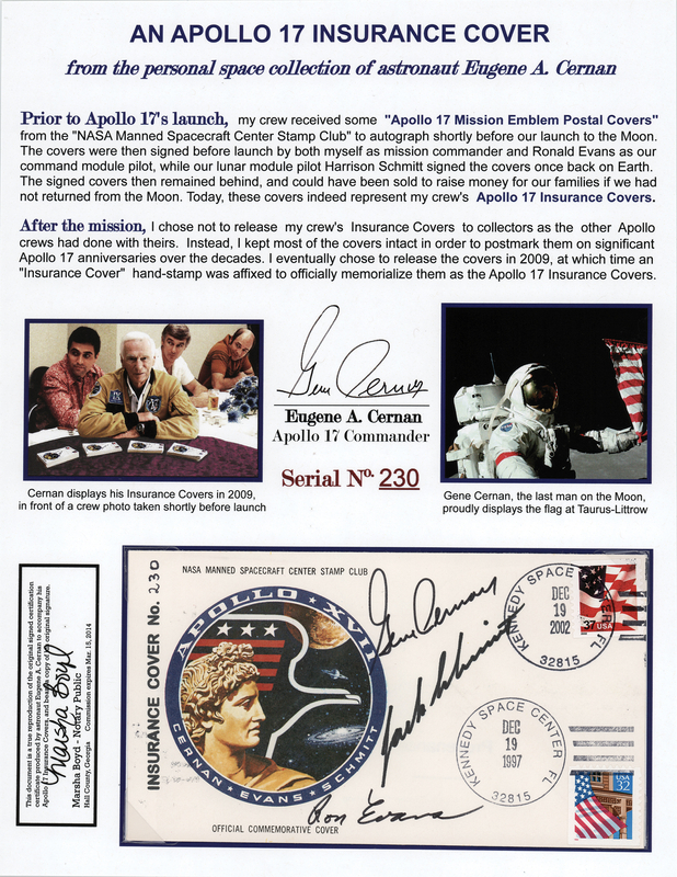 Lot 8399 Apollo 17 Crew-Signed Anniversary Cover - From the Collection of Gene Cernan