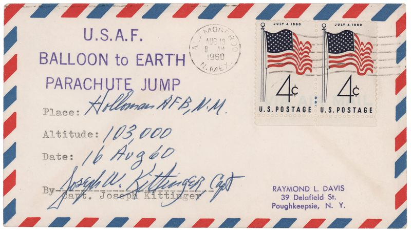 Lot 8012 Joe Kittinger Signed Cover - USAF Balloon to Earth Parachute Jump