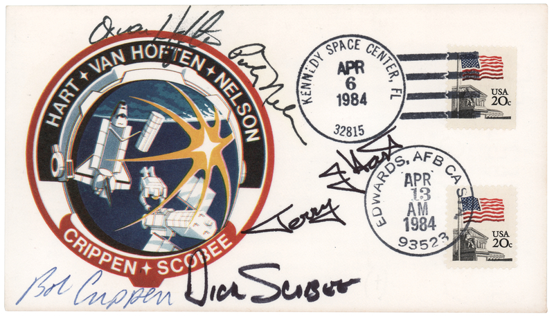 Lot 8563 STS-41-C Crew-Signed Launch/Return Day Cover