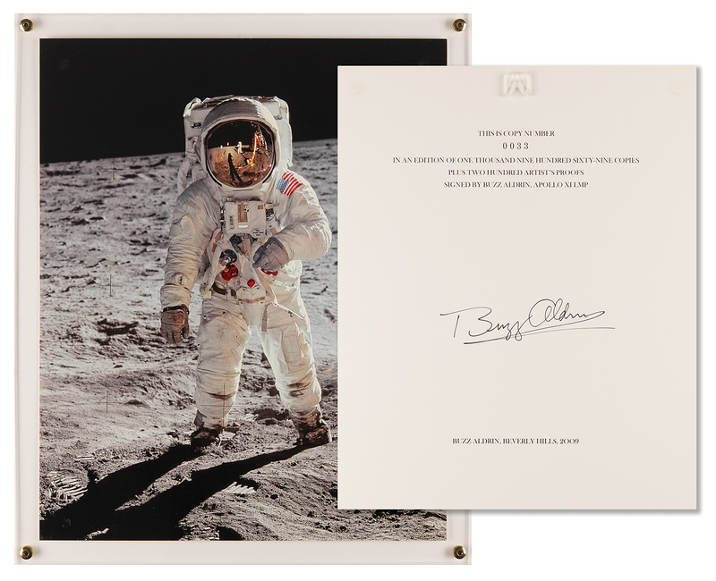 Lot 8202 Buzz Aldrin Signed Print and Limited Edition Moonfire Book