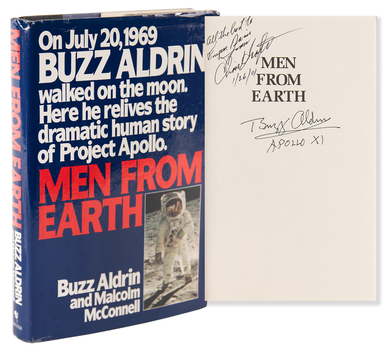 Lot 8221 Buzz Aldrin and Chris Kraft Signed Book - Men from Earth