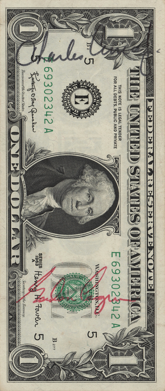 Lot 8075 Gemini 5 Crew-Signed $1 Dollar Bill - Conrad and Cooper