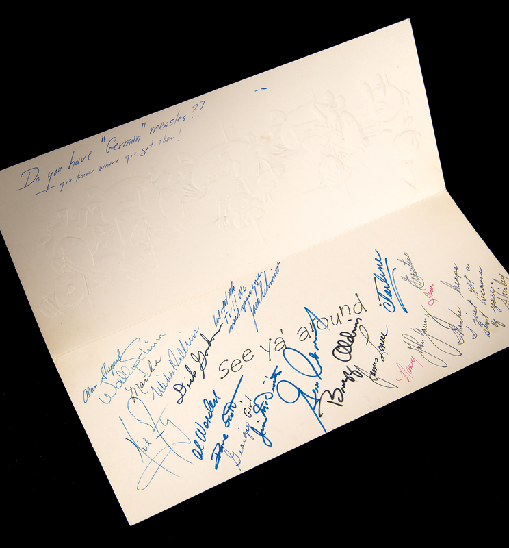 Lot 8194 Apollo 11 Signed 'Get Well' Card with (13) Apollo Astronaut Signatures - Presented to an Astronaut Office Secretary
