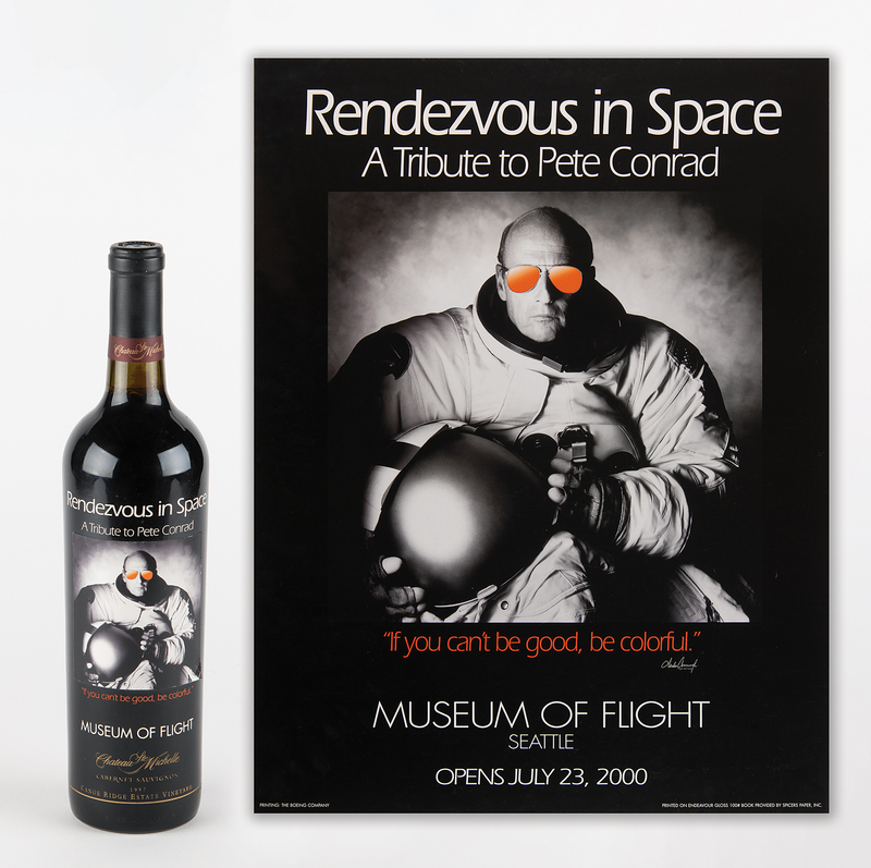 Lot 8270 Charles Conrad: 'Rendezvous in Space' Cabernet (1997) and Poster