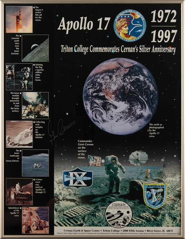 Lot 8410 Gene Cernan Signed Poster - 25th Anniversary of Apollo 17 (16.5? x 21.5?)