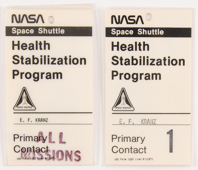 Lot 8508 Space Shuttle Health Stabilization Program Badges (2) - From the Personal Collection of Gene Kranz
