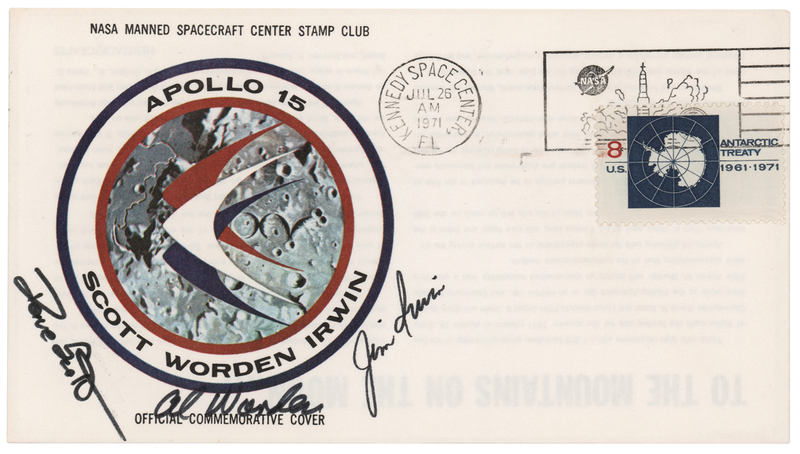 Lot 8350 Apollo 15 Crew-Signed Insurance Cover