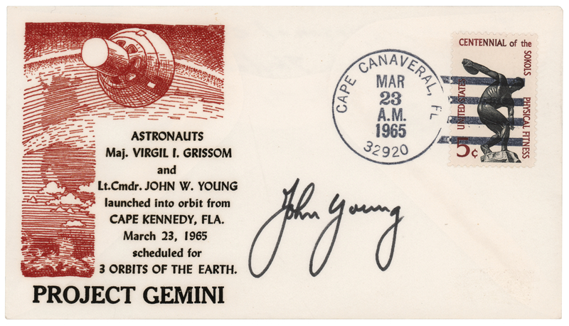 Lot 8120 John Young Signed Gemini 3 Launch Day Cover - From the Personal Collection of Skylab Astronaut Ed Gibson