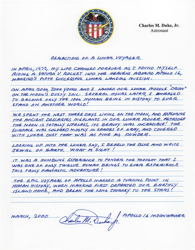 Lot 8375 Charlie Duke Autograph Manuscript Signed: 