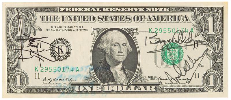 Lot 8190 Apollo 11 Crew-Signed $1 Dollar Bill