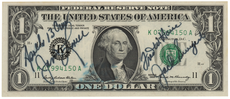 Lot 8272 Apollo 13 Crew-Signed $1 Dollar Bill