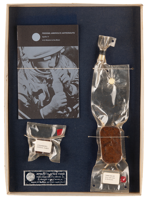 Lot 8199 Apollo 11 Space Food Packages (2) - Tuna Fish and Strawberry Cereal Cubes