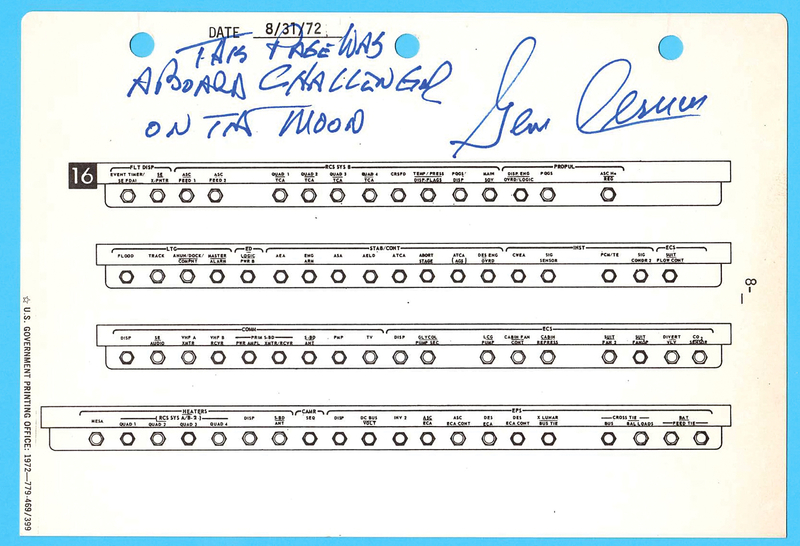 Lot 8398 Apollo 17 Surface-Flown Lunar Module Contingency Checklist Page - From the Personal Collection of Gene Cernan