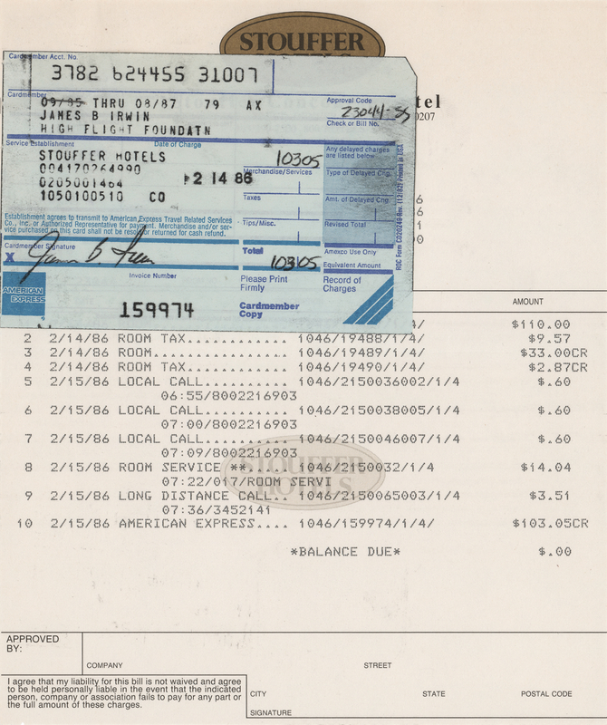 Lot 8358 Jim Irwin Autograph Document Signed