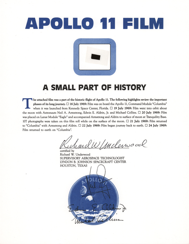Lot 8230 Apollo 11 Flown Film Fragment