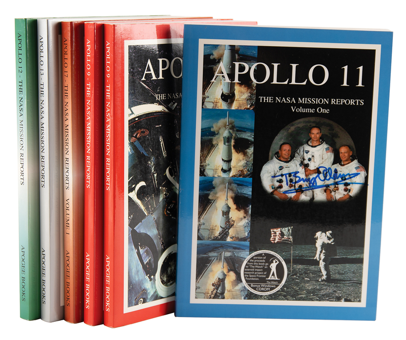 Lot 8433 Apollo Astronauts (6) Signed Books - The NASA Mission Reports, with Aldrin, Lovell, and Cernan