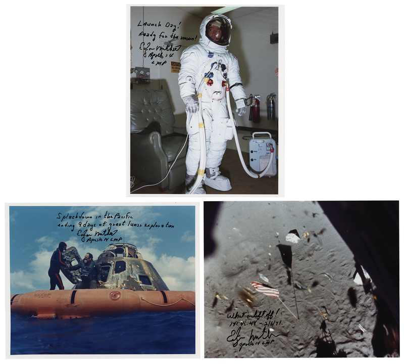 Lot 8334 Edgar Mitchell (3) Signed Photographs