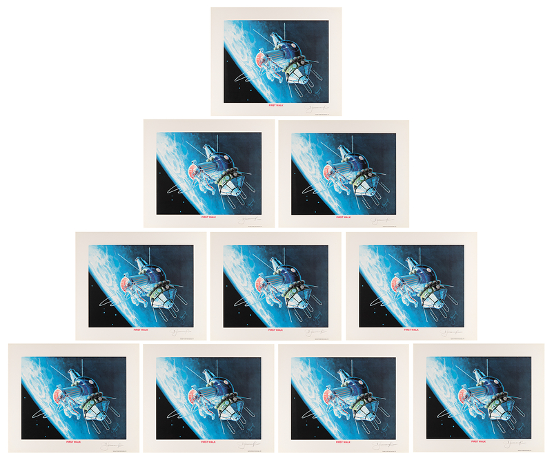 Lot 8642 Alexei Leonov (10) Signed Prints - 'First Walk' - Each 20? x 16.5?