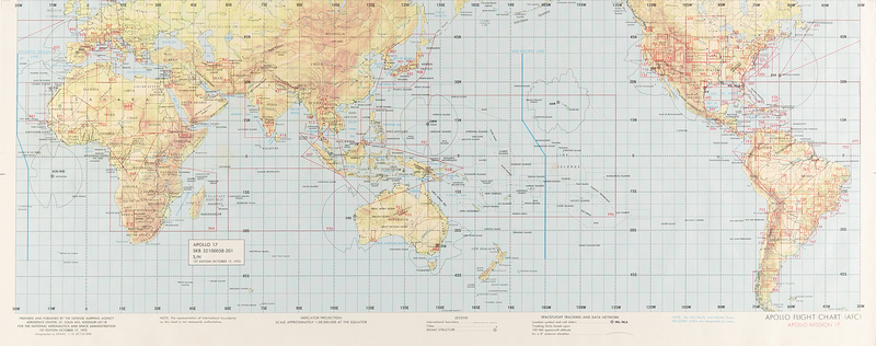 Apollo 17 (3) Charts: Flight Chart, Earth Orbit Chart, and Lunar Map