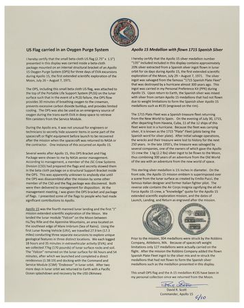 Lot #8341 Apollo 15 Lunar Landed Flag and Lunar Orbited Metal Robbins Medallion  - From the Personal Collection of Dave Scott - Image 3