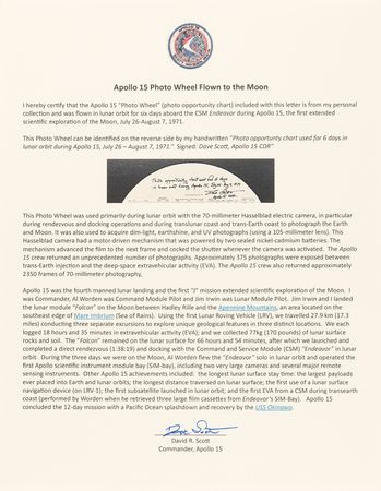 Lot #8342 Apollo 15 Flown CSM Photo Target Wheel - From the Personal Collection of Dave Scott - Image 3