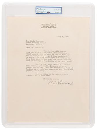 Lot #8597 Robert H. Goddard War-Dated Typed Letter Signed on 