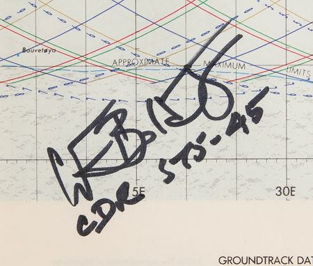 Lot #8555 Space Shuttle Mission and Groundtrack Charts (7) Signed by Astronauts, with Crippen, Lousma, and Springer - Image 2