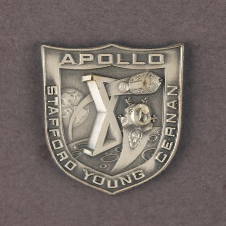Lot #8170 Apollo 10 Flown Robbins Medallion and Crew-Presented Patch Display - From the Personal Collection of Edgar Mitchell - Image 2
