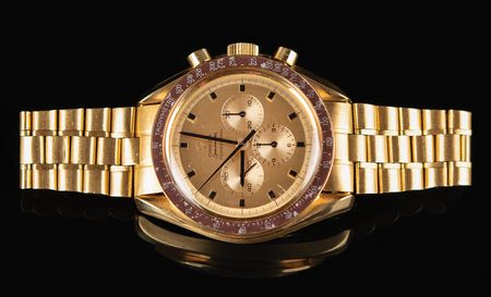 Lot #8317 Omega Speedmaster Professional 18K Gold Apollo Commemorative Watch - From the Personal Collection of Edgar Mitchell - Image 1