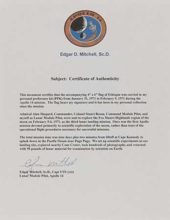 Lot #8306 Apollo 14 Flown Flags of Nations (5) - From the Personal Collection of Edgar Mitchell - Image 2