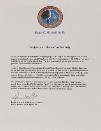 Lot #8306 Apollo 14 Flown Flags of Nations (5) - From the Personal Collection of Edgar Mitchell - Image 6