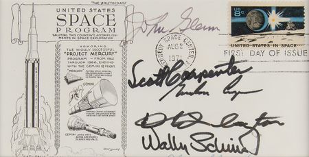 Lot #8053 Mercury Astronaut Autograph Display (18) with Multi-Signed FDCs and Photograph - Image 10