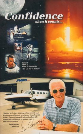Lot #8418 Gene Cernan Signed RAM Aircraft Poster - From the Personal Collection of Gene Cernan - Image 2