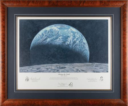 Lot #8249 Apollo 12 Signed Lithograph - 'Kissing the Earth' (Ltd. Ed. #533/650) - Image 1