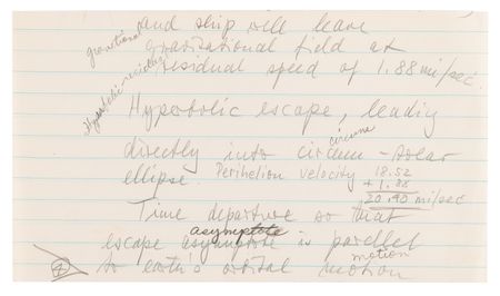 Lot #8504 Wernher von Braun Handwritten Manuscript Notes on Exploring Mars: 