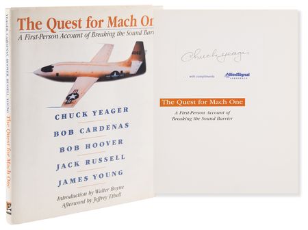 Lot #8022 Chuck Yeager Signed Book - The Quest for Mach One - Image 1