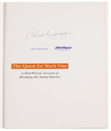 Lot #8022 Chuck Yeager Signed Book - The Quest for Mach One - Image 4