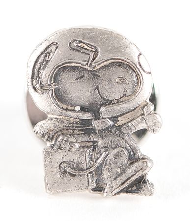 Lot #8154 Apollo 9 Flown Silver Snoopy Pin - Presented to a Capsule Mockup and Trainer Supervisor at North American Rockwell - Image 1