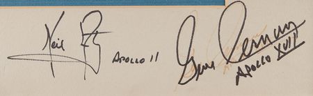 Lot #8186 Neil Armstrong and Gene Cernan Signed Oversized Photograph Display - From the Personal Collection of Gene Cernan - Image 3