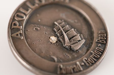Lot #8243 Apollo 12 Flown 'Spanish Treasure' Robbins Medallion - One of 22 Wives' Pins with Inset Diamond - From the Personal Collection of Charles Conrad - Image 3