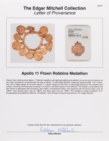 Lot #8178 Apollo 11 Flown Robbins Medallion - From the Personal Collection of Edgar Mitchell - Image 3
