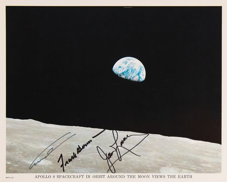 Lot #8143 Apollo 8 Crew-Signed Photograph - 'Earthrise' - Image 1