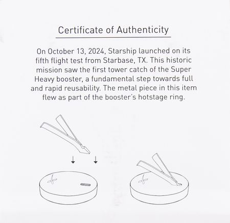 Lot #8623 SpaceX Starship Flight Test 5 Flown Booster Hotstage Ring - Image 6