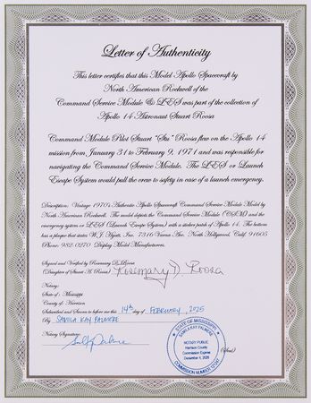 Lot #8613 Apollo Command and Service Module Model - From the Personal Collection of Stuart A. Roosa - Image 4