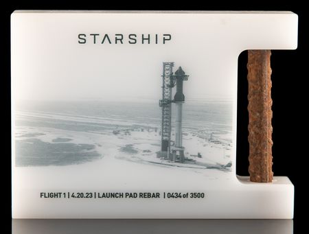 Lot #8635 SpaceX Starship IFT-1 Launch Rebar Display - Image 1
