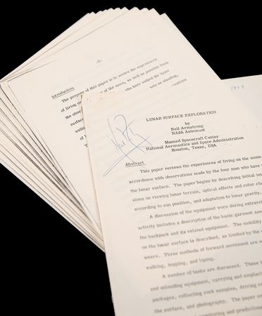 Lot #8181 Neil Armstrong Signed Copy of His Scientific Article - 